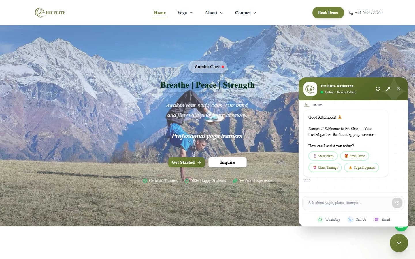 FitElite website screenshot